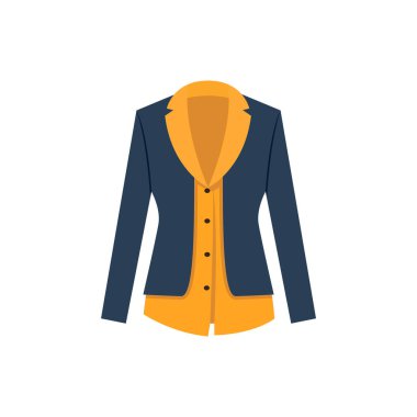 İş kadını takım elbise tasarımı elementler, düz vektör illüstrasyonunda kadın ceketi