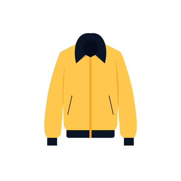 Düz Sarı Ceket Ikonu Vektörü Modern Günlük Kıyafet Tasarım Şablonu — Stok Vektör