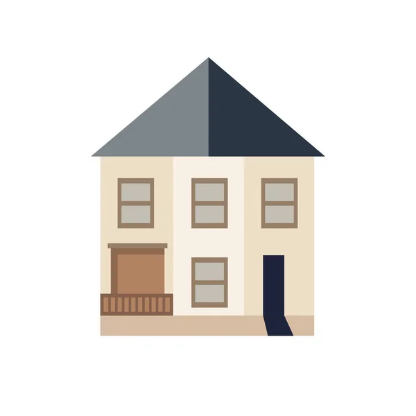 Rajzfilm Ház Lapos Illusztráció Otthoni Külső Vektor Kép — Stock Vector