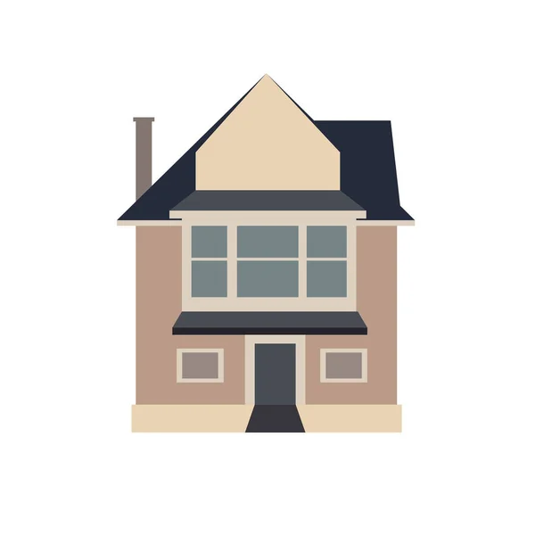 European Small House Illustration Flat Design Vector — Stockový vektor