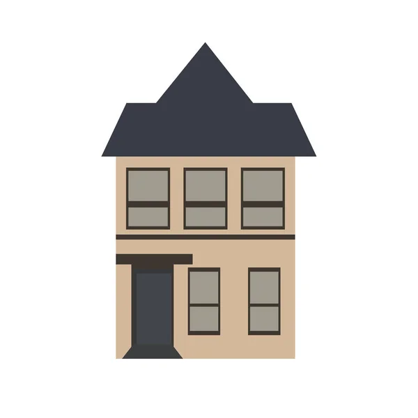 Lat Ontwerp Westers Huis Afbeelding Oud Huis Vector Illustratie — Stockvector