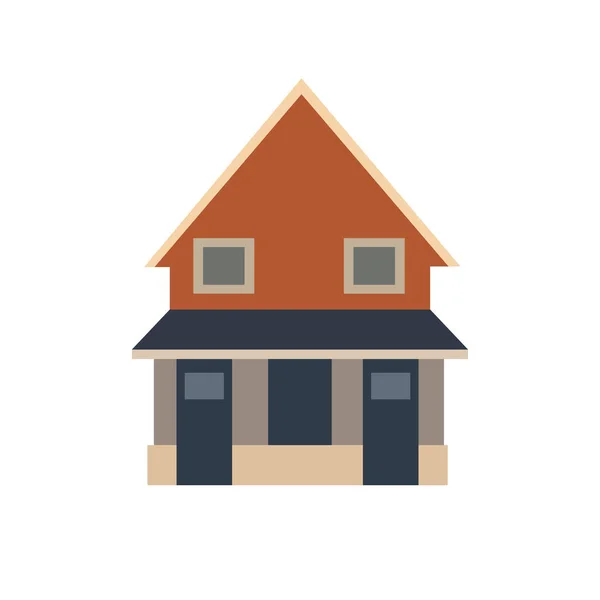 平板设计风格的旧房屋图解 — 图库矢量图片