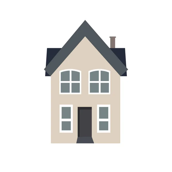 European House Illustration Flat Design Style Small Home Vector Image — Stockový vektor