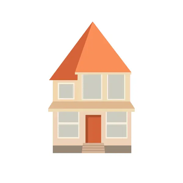 フラットデザインスタイルのオールドヨーロッパの家の建物のイラスト — ストックベクタ