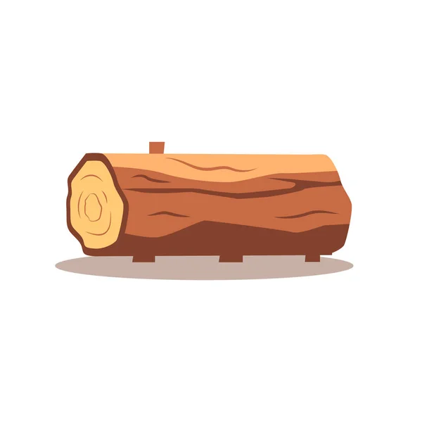 Ilustração Vetor Log Lenha Tronco Árvore Isolado Fundo Branco — Vetor de Stock