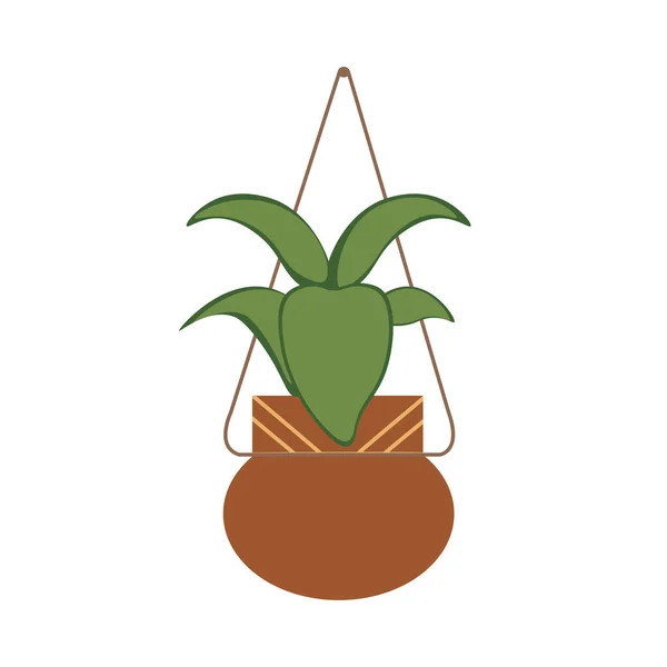 白い背景で隔離された漫画の平らな設計様式の掛かる植物のイラスト — ストックベクタ