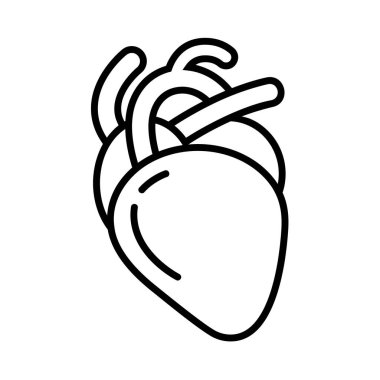 Kalp organı insan, vektör simgesi tasarımı sanat tarzında