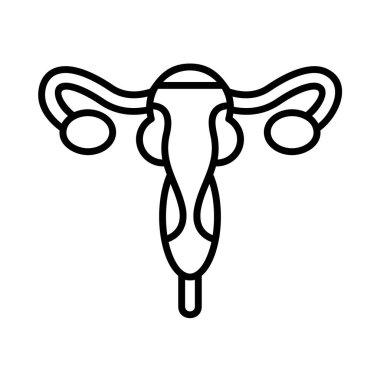 Rahim simgesi vektör çizimi, çizgi sanat tarzı simgesi, insan iç organları