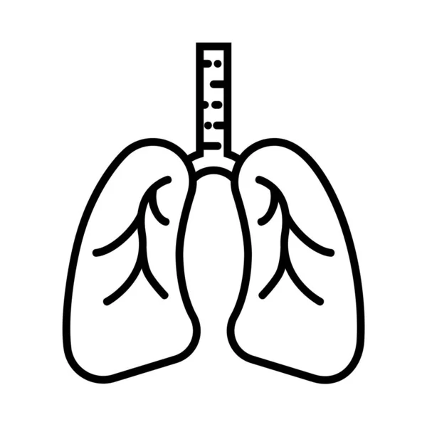 Lungs Εικονίδιο Διάνυσμα Εικονογράφηση Σχεδιασμό Γραμμή Τέχνη Στυλ Εικονίδιο — Διανυσματικό Αρχείο