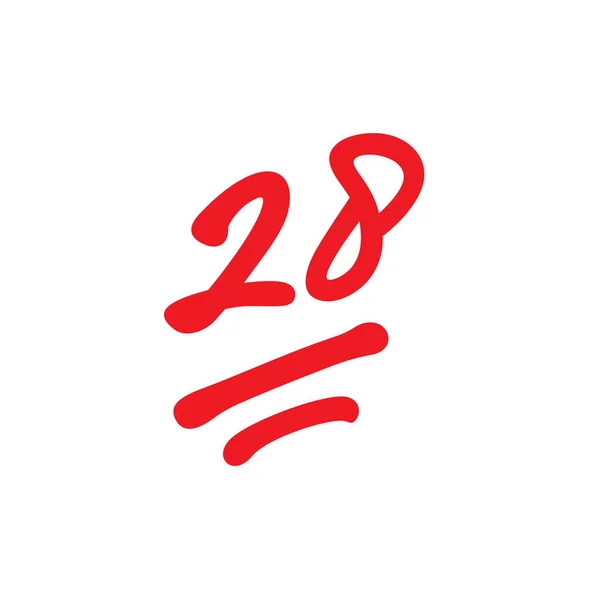 28ポイントテストスコア グレード結果イラスト 8マーク 白背景の赤色 — ストックベクタ