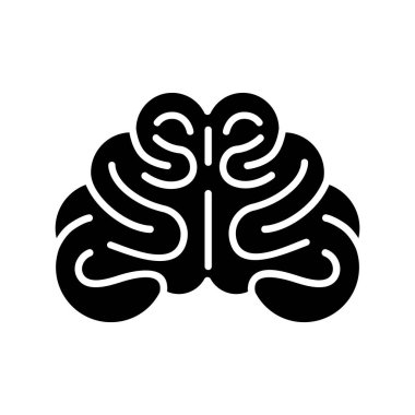 Silüet biçimi vektör illüstrasyonunda beyin veya zihin simgesi tasarımı