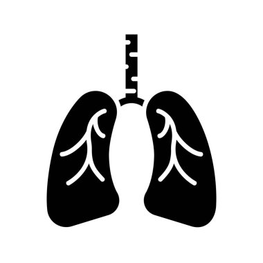 Siluet biçimi vektör illüstrasyonunda akciğer simgesi tasarımı