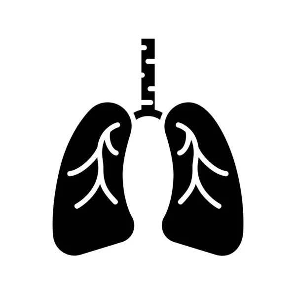 Siluet Biçimi Vektör Illüstrasyonunda Akciğer Simgesi Tasarımı — Stok Vektör