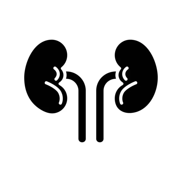 Kidneys Icon Design Black Silhouette Style Kidney Internal Organ Vector — Stock Vector