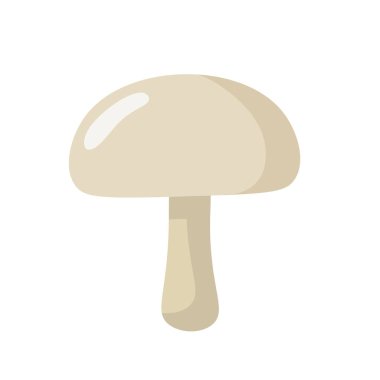 Mantar yassı ikon vektör illüstrasyonu, çizgi film tarzında gıda malzemeleri