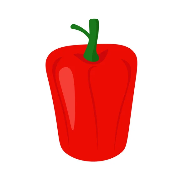 Pimiento Rojo Pimentón Merah Vegetal Icono Plano Vector Ilustración Ingredientes — Vector de stock