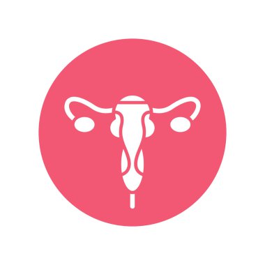 Rahim simgesi tasarımı, insan iç organları, daire şekli düz simge tasarımı