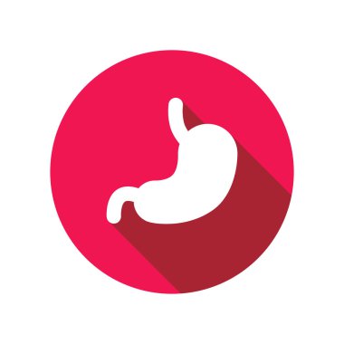 Mide vektör simgesi, uzun gölgeli insan organı çizimi