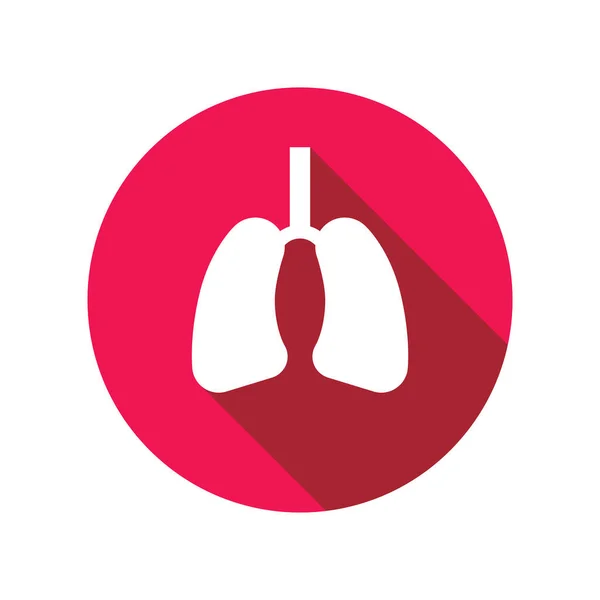 Akciğer Ikonu Vektör Illüstrasyon Tasarımı Akciğerler Düz Daire Simgesi Dizaynı — Stok Vektör