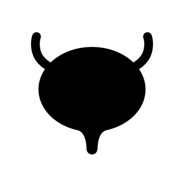 İnsan organı mesanesi ikonu, siyah siluet vektör çizimi