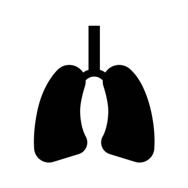 İnsan organı ikonu, siyah akciğerler siluet vektör çizimi