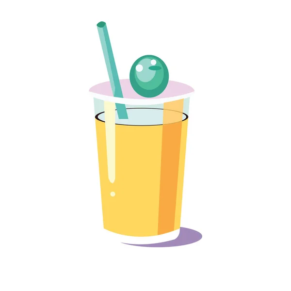 Orange Juice Drinking Glass Vector Illustration Design Template Elements — Stock Vector