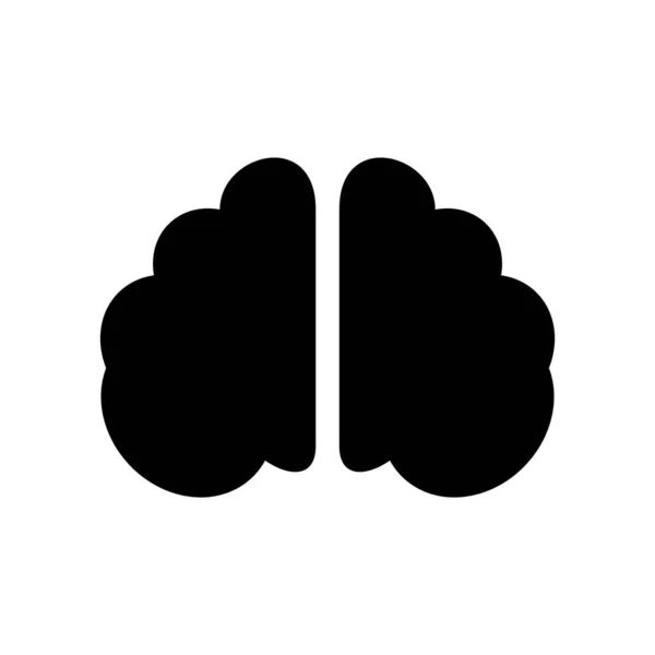 Menselijk Orgaan Hersenen Pictogram Zwarte Hersenen Silhouet Vector Illustratie — Stockvector