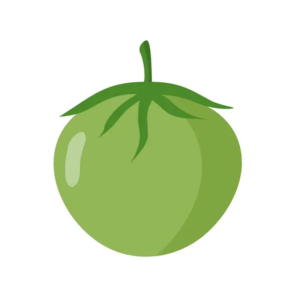 Πράσινο Λαχανικό Ντομάτας Επίπεδη Διάνυσμα Εικονίδιο Απεικόνιση Τομάτες Κινουμένων Σχεδίων — Διανυσματικό Αρχείο