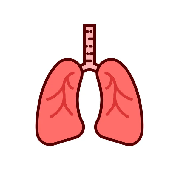 Eléments Modèle Conception Icône Vecteur Poumons Humains Image Organe Pulmonaire — Image vectorielle