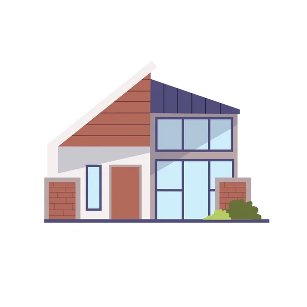 简约的家庭设计 小房子平面矢量图解 小房子图标 — 图库矢量图片