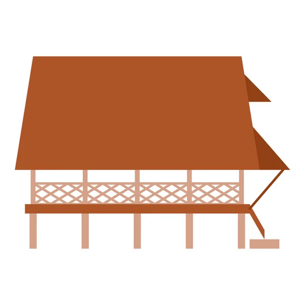 Rumah Adat Baileo Maluku Традиционные Векторные Элементы Дизайна Дома Иллюстрации — стоковый вектор
