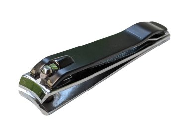 Paslanmaz çelik tırnak makası, beyaz arka planda izole edilmiş.