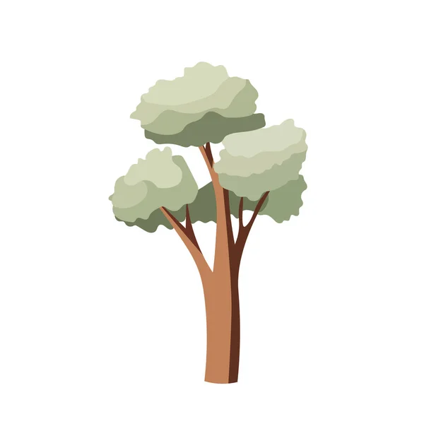 Simple Cartoon Tree Vector Illustration Flat Design Style Isolated White — Stock Vector