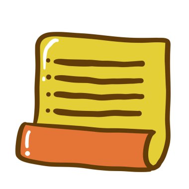 Kontrol listesi kağıt vektör illüstrasyon tasarımı, çizgi film tarzında alışveriş listesi simgesi