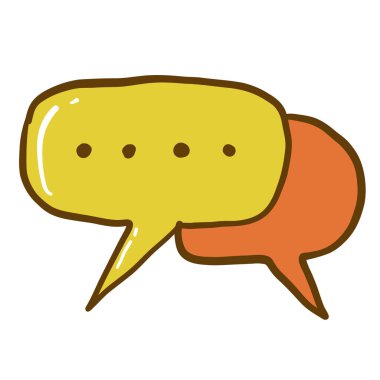 Sohbet ikonu vektör çizimi, çizgi film tarzında konuşma balonu, iletişim sembolü