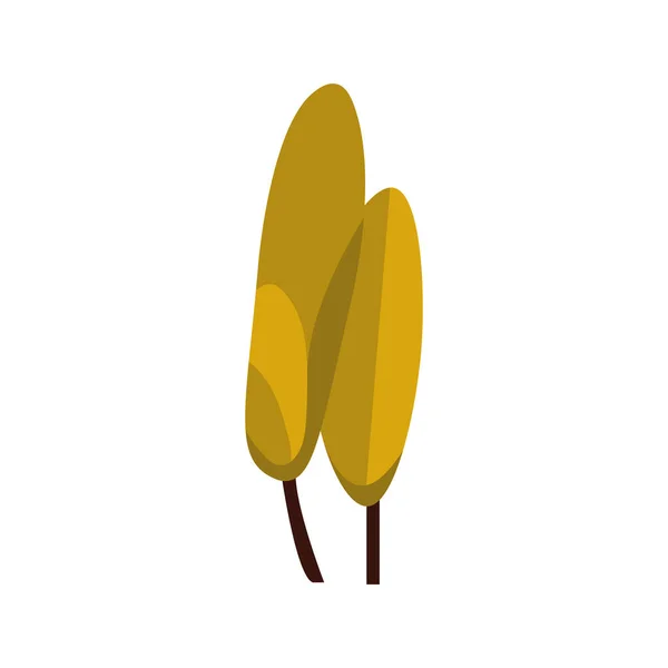 Жовте Дерево Векторні Ілюстрації Осінні Дерева Стилі Плоского Дизайну — стоковий вектор