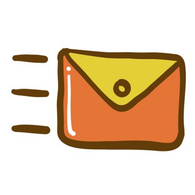 Hızlı ileti posta simgesi vektör illüstrasyon tasarımı, hızlı e- posta sembolü, karikatür sanatında hızlı yanıt simgesi