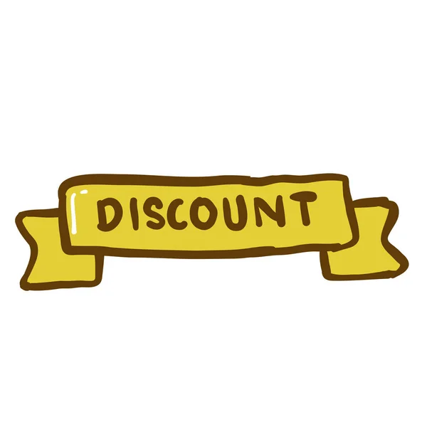 Discount Banner Icon Vector Illustration Design Discount Tags Cartoon Doodle — Stock Vector