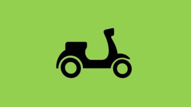 Yeşil ekran arkaplanındaki scooter bisiklet simgesi canlandırması