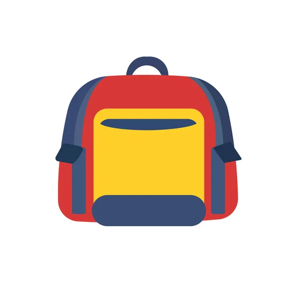 School Bag Flat Design Illustration Cartoon Backpack Isolated White Background — Stock Vector