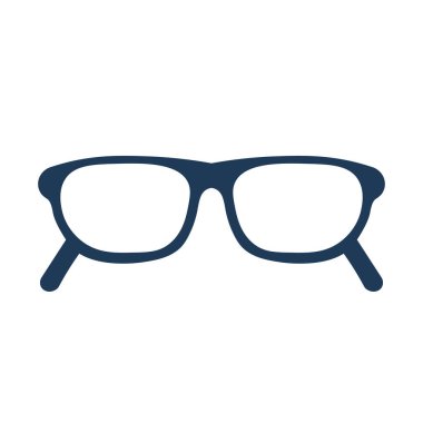 Gözlük vektör çizimi, gözlük silueti, beyaz arka planda izole edilmiş.