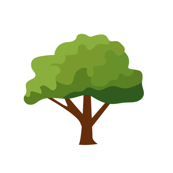 Karikatura Zelený Strom Lesní Příroda Vektorové Ilustrace — Stockový vektor