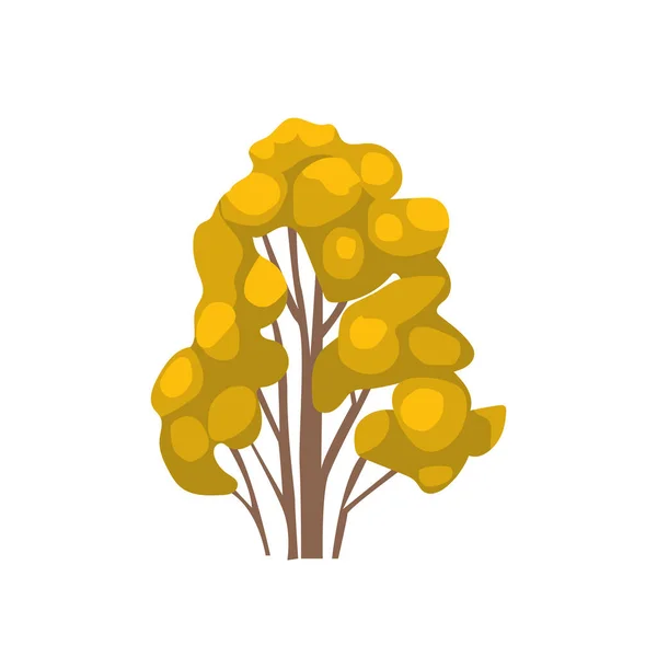 Autumn Yellow Tree Vector Illustration Cartoon Fall Tree Isolated White — Stock Vector
