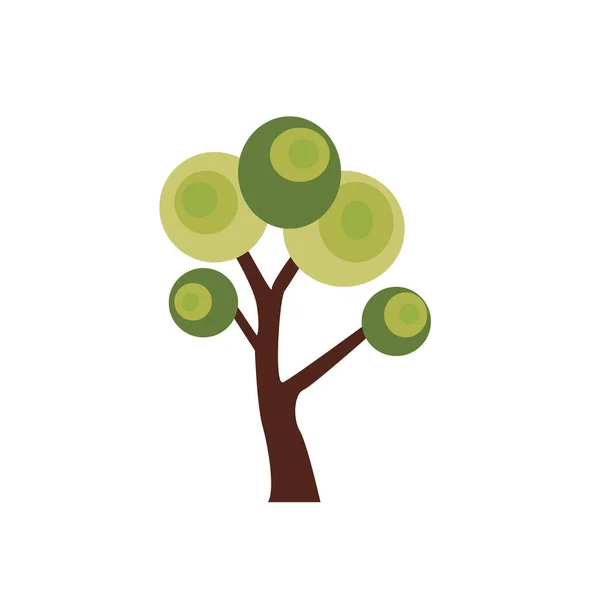 Abstrato Ilustração Árvore Estilizada Árvore Florestal Estilo Design Plano Vector —  Vetores de Stock