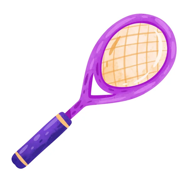 Tennis Racket Vector Illustratie Geïsoleerd Witte Achtergrond — Stockvector