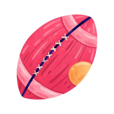 Beyaz arka planda izole edilmiş Amerikan futbolu veya ragbi topu çizimi