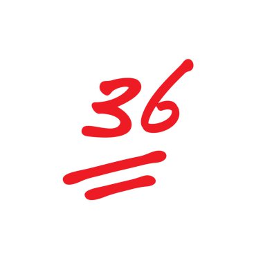 36 puan test puanı, kötü not beyaz arka planda izole, okul sınavı sonuçları vektör illüstrasyonu, 36 puan