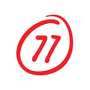 77 puan test puanı, 77 puan sınav sonuçları, vektör illüstrasyonu