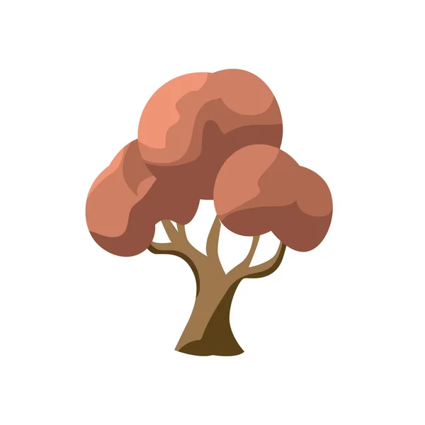 Brązowy Drzewo Kreskówka Jesień Drzewo Roślina Abstrakcyjny Upadek Drzewo Ilustracja — Wektor stockowy