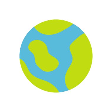 Gezegen Dünya ikonu tasarım şablonu elementleri, düz tasarım biçim çizimi